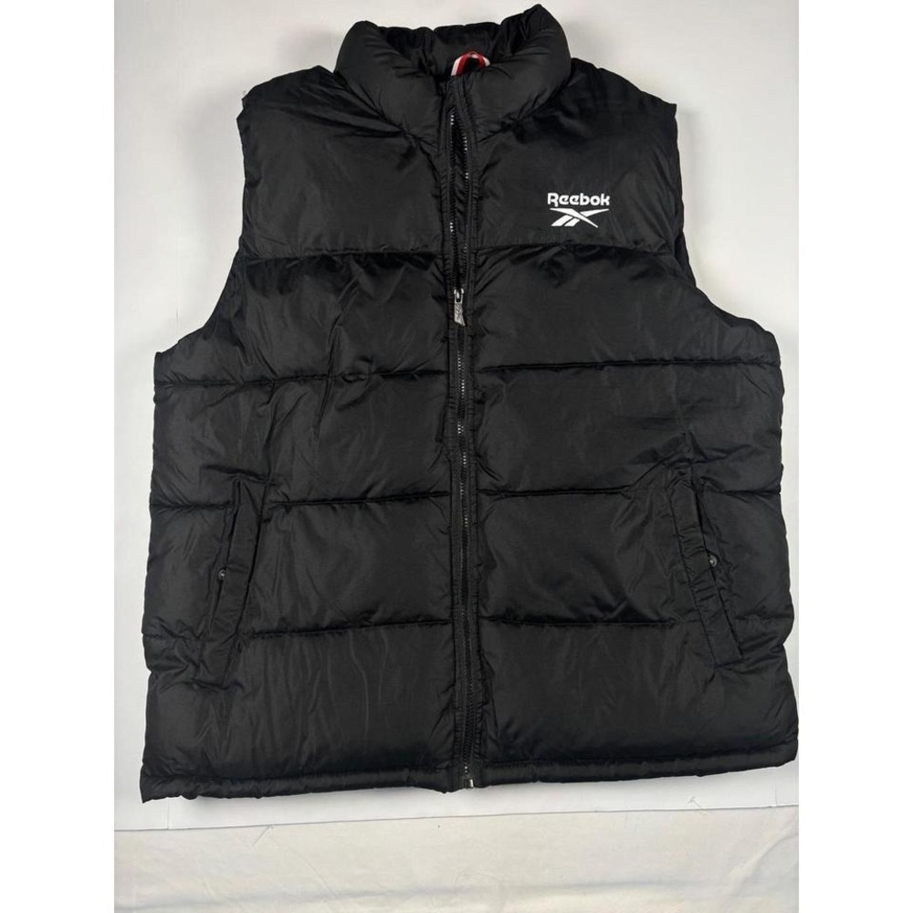 NWOT Reebok Men's Black Puffer Vest XL Full‎ Zip Insulated Winter Outdoor